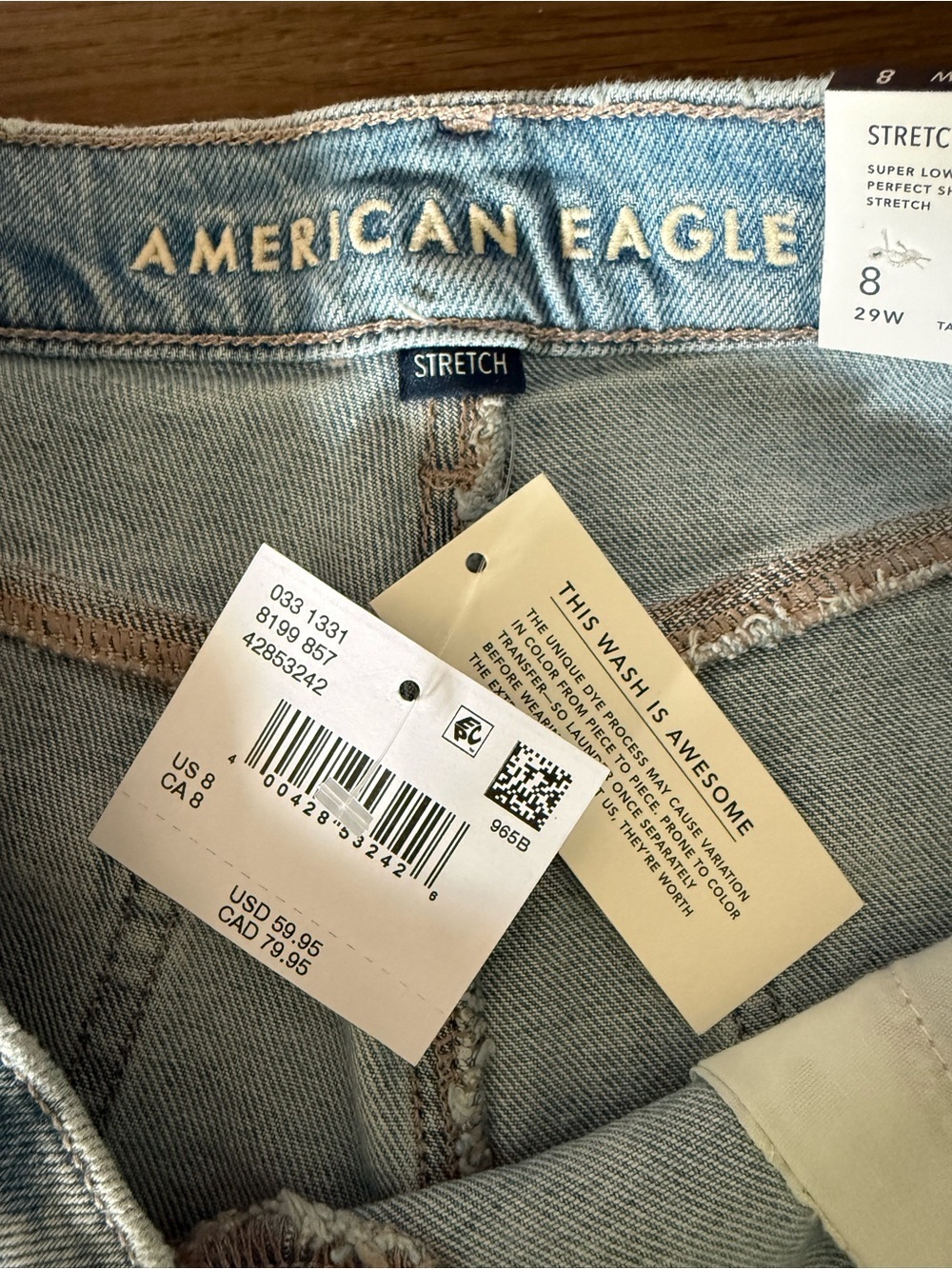 American Eagle Super Low-Rise Perfect Shortie • NWT • Women’s size 8 - Picture 5 of 5